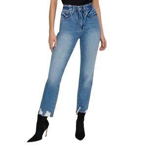 GOOD AMERICAN Good Vintage Jagged Hem High Rise Jeans